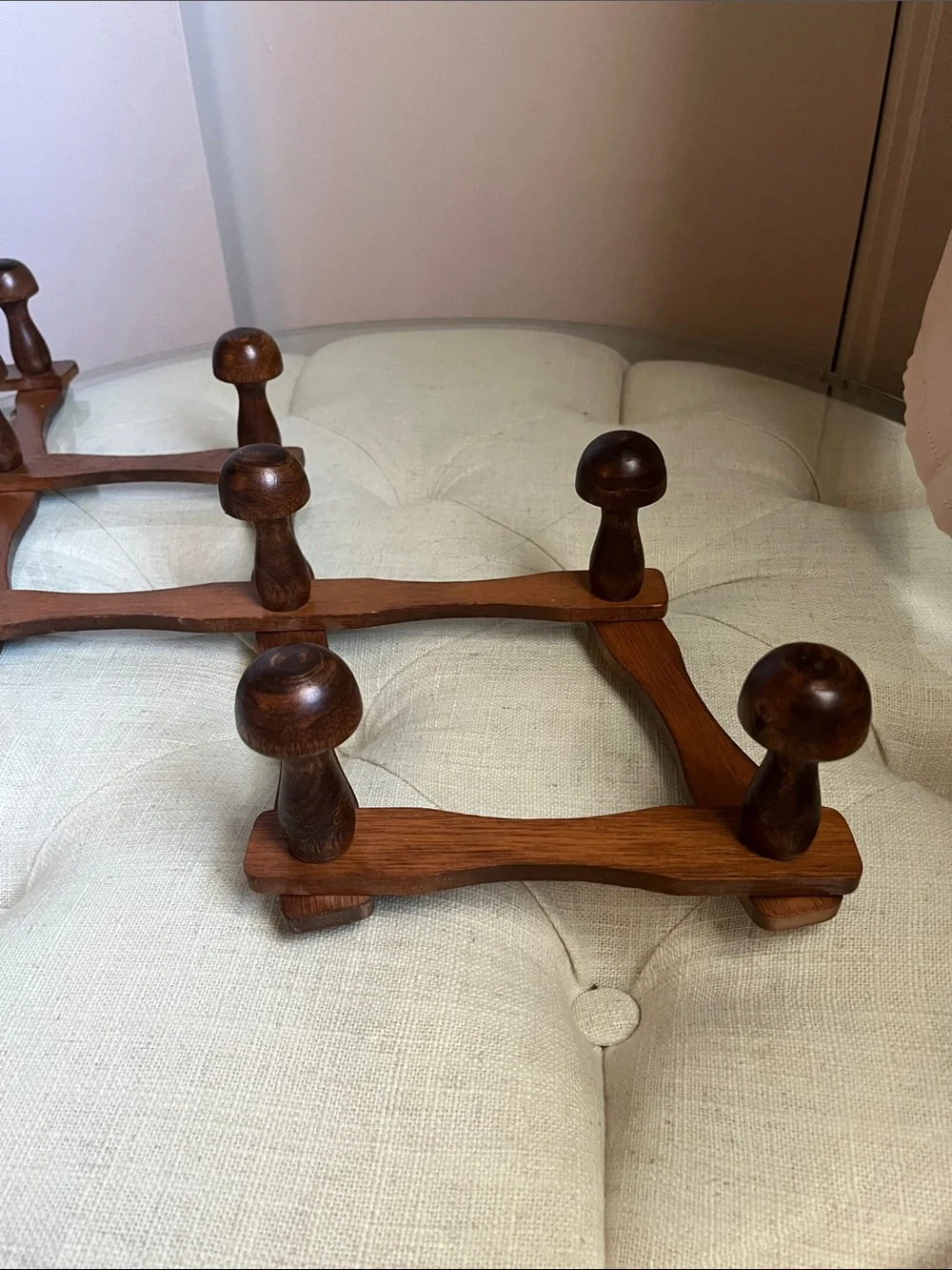 Vintage Accordion 10- Wooden Peg Wall Rack — Dark Brown